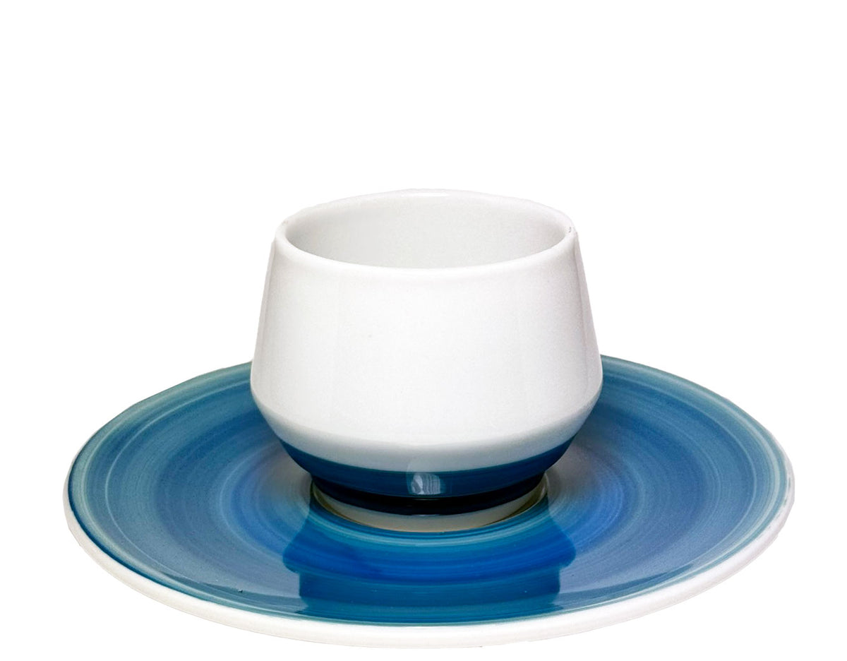 Tasse à expresso blanche et bleue " Maniko " - Club House